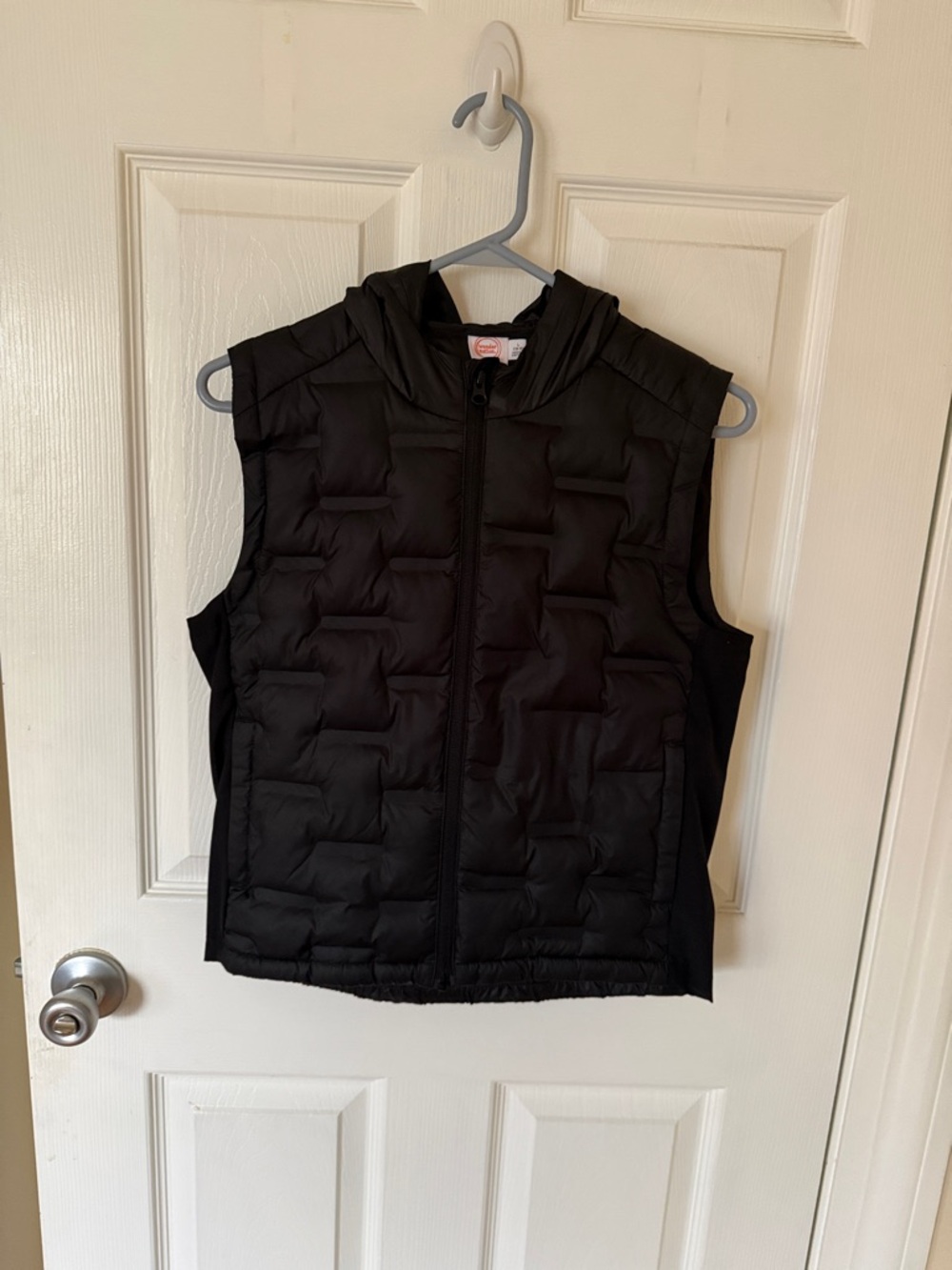 wonder nation Black Quilted Puffer Vest with Hood